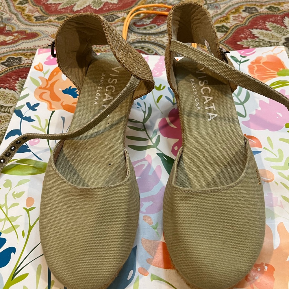 Viscata espadrilles. Tan color. Worn once.